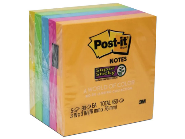 Nota Adhesivas 3M Post-it, Medidas 7.6 x 7.6 cm, Rio de Janeiro Collection.