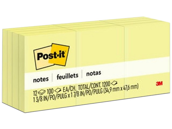 Notas Adhesivas 3M Post-it 653, 1.5 x 2