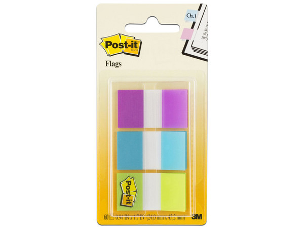 Banderitas Adhesivas 3M, 3 Colores, 20 por Color, 25 mm x 43 mm