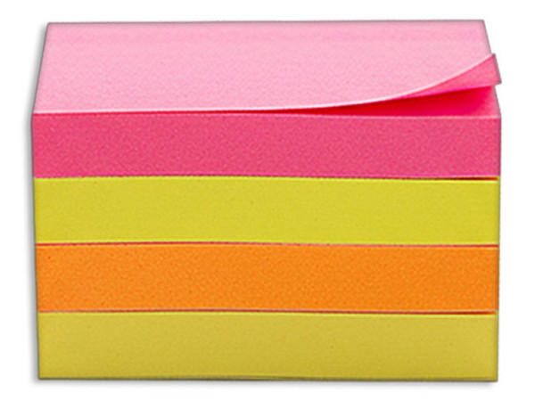 Notas Adhesivas 3M de 3X3 Pulgadas, 100 Hojas, Colores Neón.