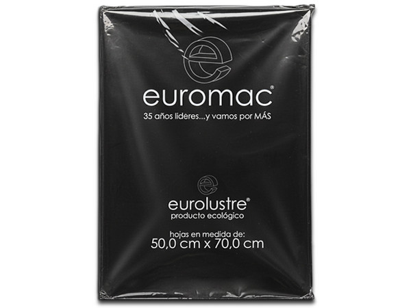 Papel Lustre Euro Color Negro, 50 x 70 cm, 25 Hojas.