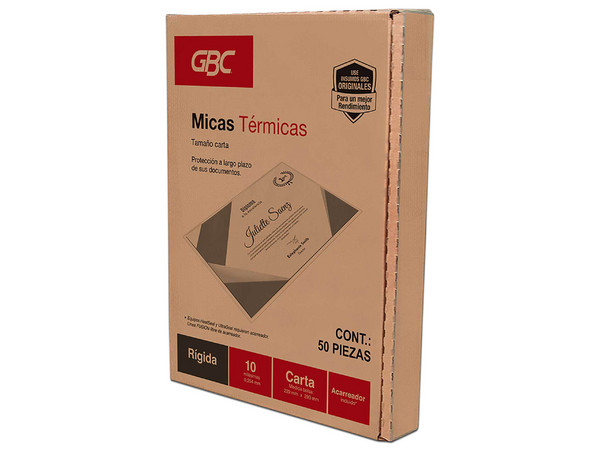 Micas Termicas GBC M130251, Tamaño Carta, Transparente.