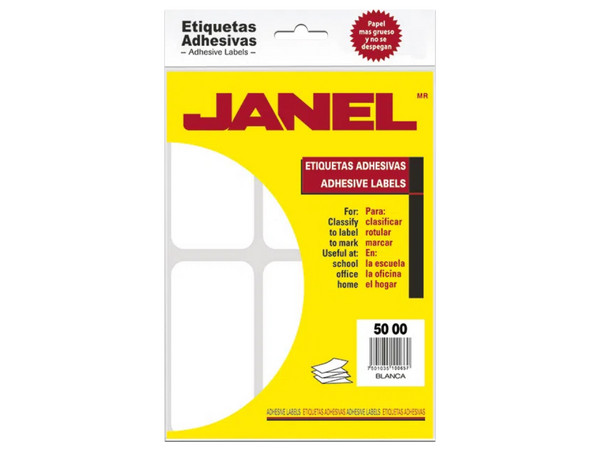 Etiquetas Adhesivas Janel, 50mm x 100mm, C/84.