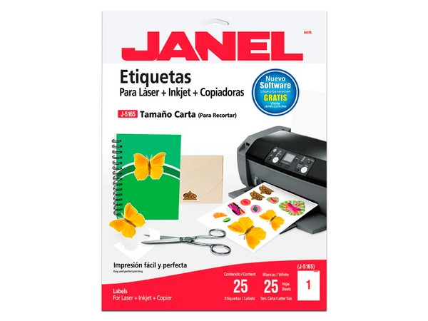 Etiquetas Adhesivas Janel Láser J-5165 216x279mm C/25