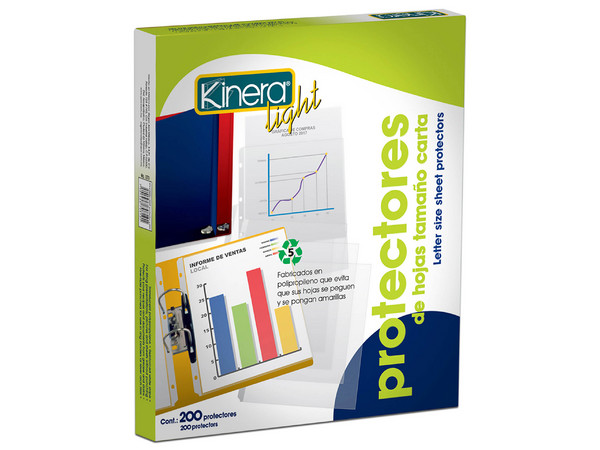Mica KINERA 370, Protector de Hoja, Color Transparente, Contiene 200 Piezas.