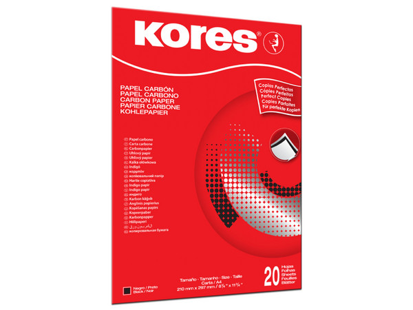 Papel Carbon Kores Tipo A4, Paquete de 100 Hojas.