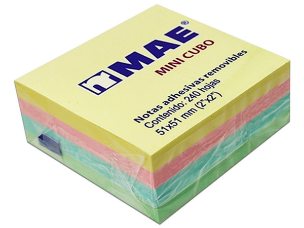 Notas Adhesivas Mae de 2 x 2 Pulgadas, 240 Hojas, Colores pastel.