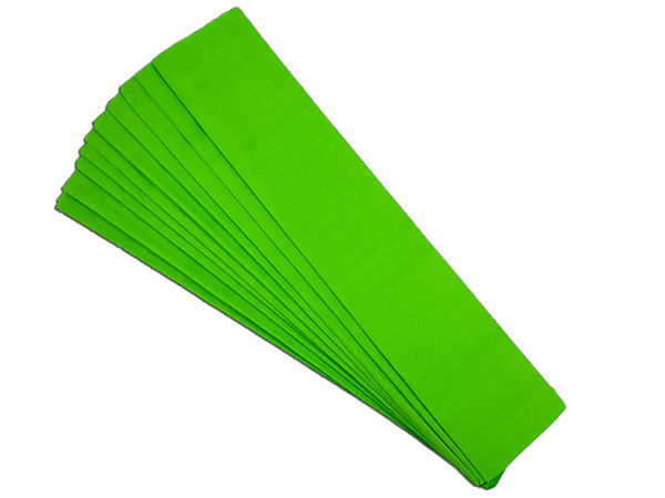 Papel Crepé 50 x 200 cm, Color Verde Limón, Paquete con 10 Hojas.