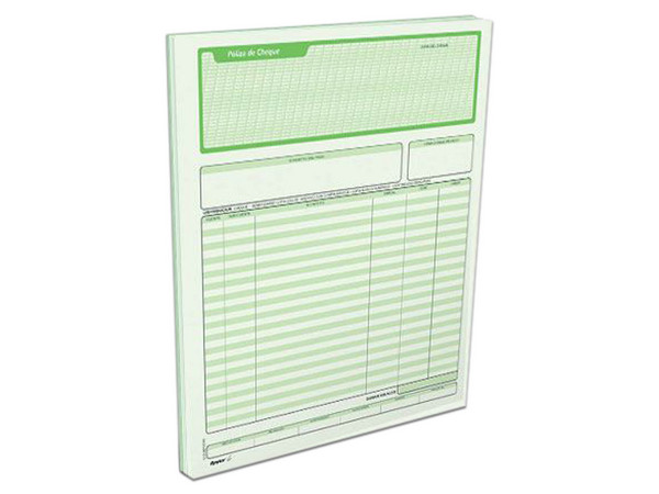 Póliza de Cheque Rayter Tamaño Carta. Dimensiones de 215 x 170 mm, Peso de 56 g/m.
