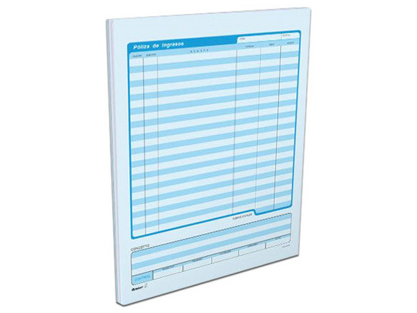Póliza de Ingresos T/Carta, Rayter con 50 Hojas, Formato A4, 75 g/m2.