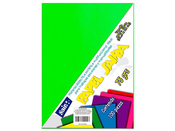 Paquete de Hojas Saira 106818, Tamaño Carta, 100 Hojas. Color Verde Manzana.