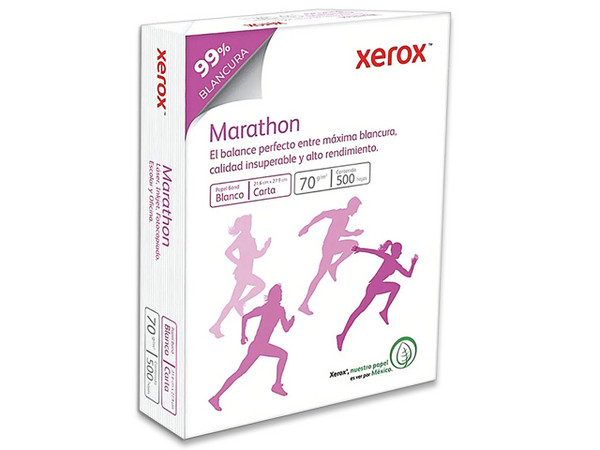 Paquete de 500 Hojas Xerox, Tamaño Carta, 70grs, Máxima Blancura 99%.