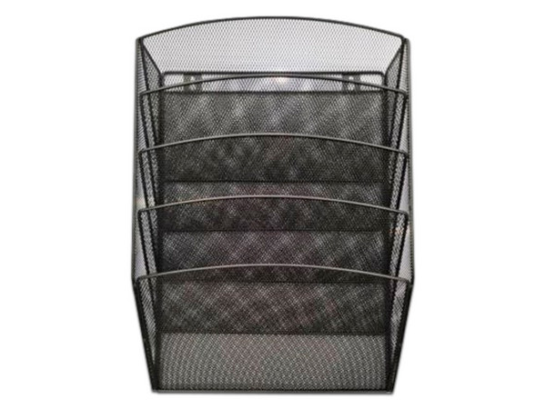 Clasificador Nextep Grande de Pared, Malla Metálica, 5 Apartados. Color Negro.