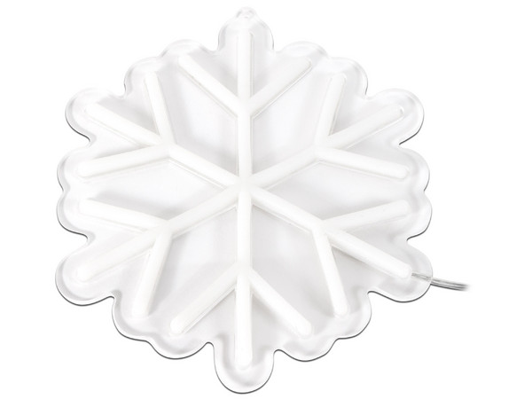 Neón Copo de Nieve Blanco, Luces LED Decorativas (20×20 cm). 
Su luz clara y radiante evoca el invierno y aporta un toque de frescura, ideal para decorar interiores con un ambiente navideño moderno y encantador.