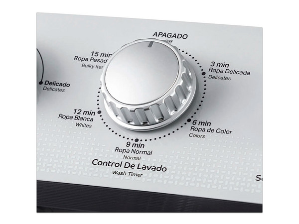 Lavadora Semiautomática Acros de 2 Tinas, MaxSpin Dry, 19 Kg. Color Blanco.
