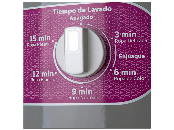 Lavadora Manual Acros de 1 Tina forma Redonda de 15 Kg. Color Gris

