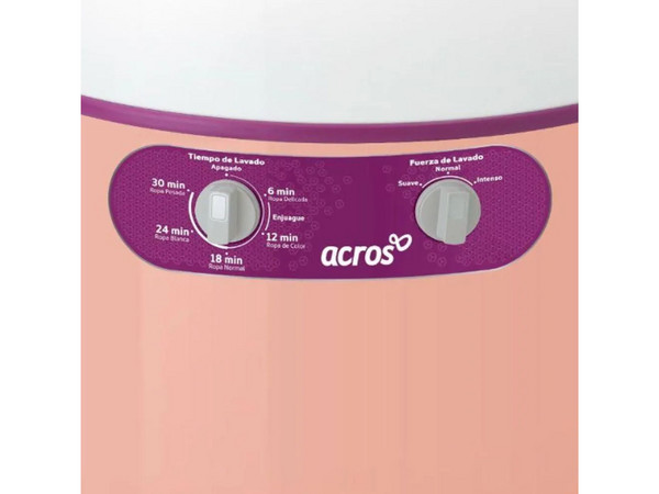 Lavadora Acros ALF2553TD de 1 Tina, Soporta hasta 22Kg. Color Durazno.