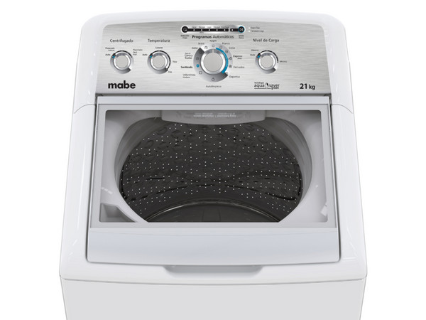 Lavadora Automática Mabe LMA71214VBAB0 de 21 Kg, Acero Inoxidable, Color Blanco.