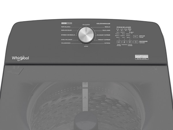 Lavadora Whirlpool Xpert System 8MWTWLA31WJG de 22Kg, Carga Superior, 12 Ciclos, Color Gris.