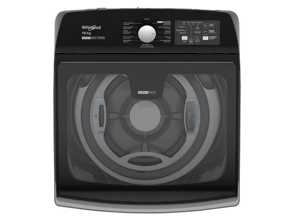 Lavadora Whirlpool Xpert Dual, carga superior 18 kg, Color Gris.