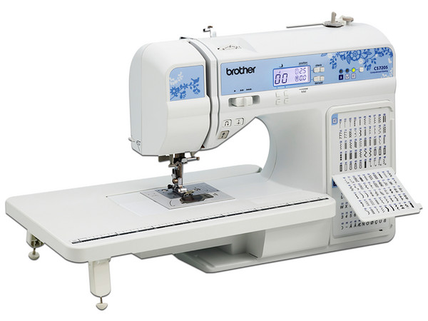Máquina de coser computarizada Brother CS7205, Pantalla LCD, 150 puntadas, Color Blanco.