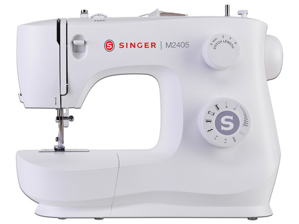 Máquina de Coser Singer M2405, 8 Puntadas, 4 Bobinas, color blanco.