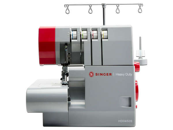 Maquina de Coser Singer HD0450S, 8 Puntas Incorporadas, Cuchilla Superior Móvil. Color Gris.