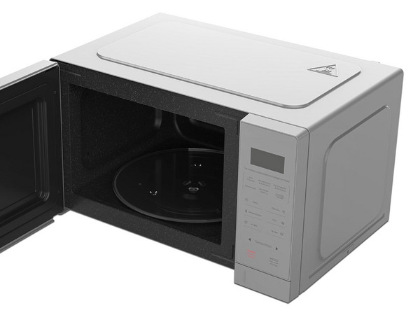 Horno de Microondas Hisense HMMS2509SP de 0.9 Pies, 11 Programas de Cocina. Color Gris.