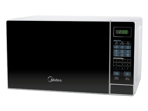 Horno de Microondas Midea MMDR07S2BW, 0.7 Pies Cúbicos, Hasta 20L, 1050 Watts, Color Blanco.