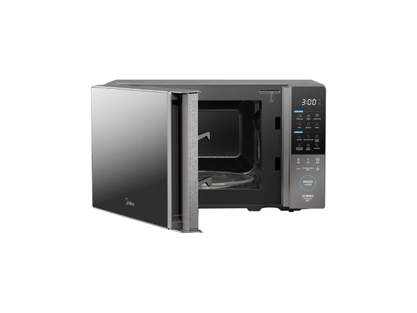 Horno de Microondas Midea MMDT07S2MG de 0.7 Pies, 20L, AutoClean, 11 Niveles de Potencia, Color Plata.