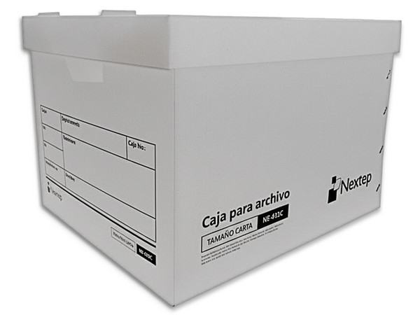 Caja de Plástico Nextep NE-059C para Archivo, Tamaño Carta, 12 Piezas, Blanco.