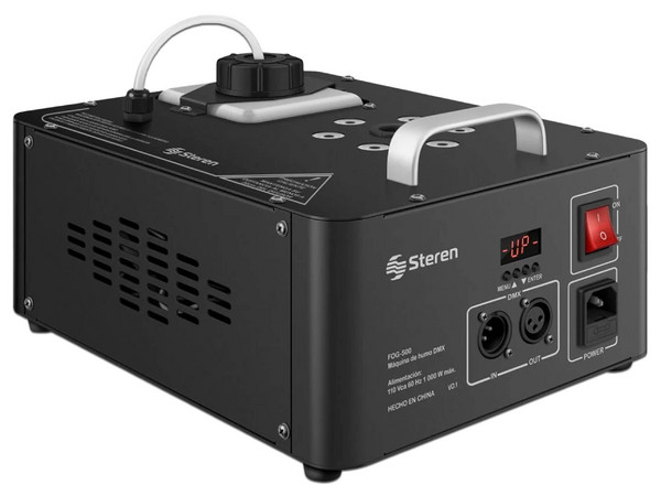 Máquina de Humo Vertical DMX, Con Iluminación LED Multicolor RGB.