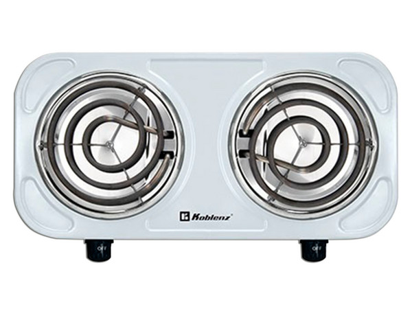 Parrilla Eléctrica Koblenz PEKM-2000 EG, 2 Quemadores, 2000W, 120V, Color Blanco.