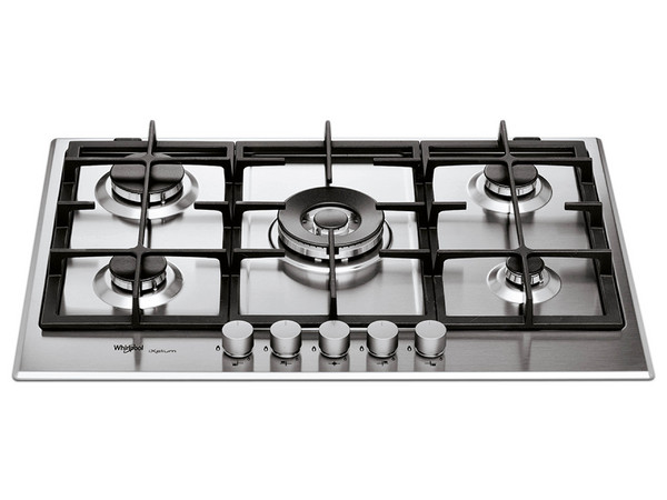 Parrilla de Gas Integrada Whirlpool AKT790IXL, 5 Quemadores, Acero Inoxidable, 73 cm, Color Gris.
