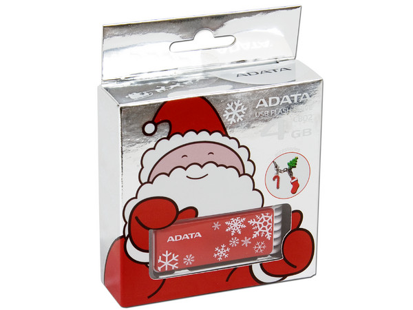 Unidad Flash USB 2.0 ADATA C802 Christmas Snowflakes de 4GB