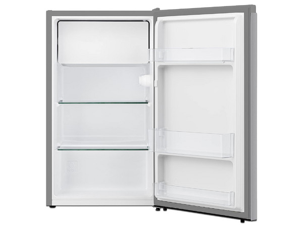 Frigobar Hisense RR33D6AGX1 de 3.3 pies cúbicos, Acero inoxidable, Color Plata.