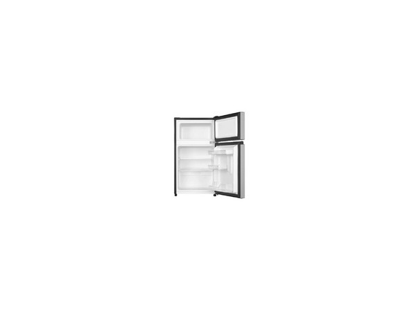 Frigobar Hisense de 3.1pies Independiente Con Congelador De Dos Puertas. Color Gris.