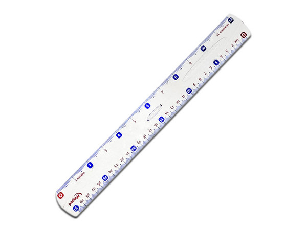 Regla de Plástico Maped, Hasta 30cm, Transparente.