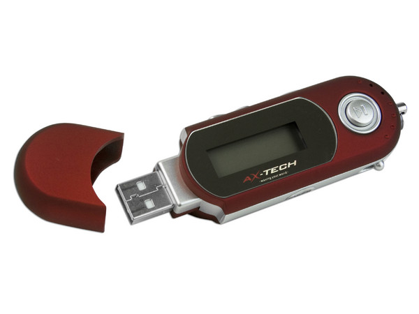 Reproductor de MP3 y Radio FM Axtech de 2GB, USB. Color Rojo