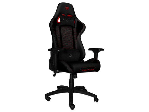 Silla Gamer Balam Rush Thunder 2, Soporta Hasta 150 kg, Color Negro/Rojo. (Caja abierta)