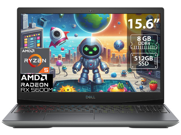 Laptop DELL G5 15 SE Gaming:
Video Radeon RX 5600M  con 6GB GDDR6,
Procesador AMD Ryzen 5 4600H (hasta 4.0GHz),
Memoria de 8GB DDR4,
SSD de 512GB,
Pantalla de 15.6