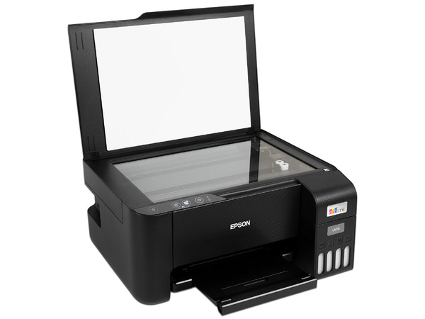 Multifuncional Epson EcoTank L3210, Impresora, Copiadora y Escáner, Sistema de Tanques de Tinta, USB. Caja Abierta, producto con desgaste y uso visible.