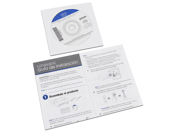 Multifuncional Epson EcoTank L3210, Impresora, Copiadora y Escáner, Sistema de Tanques de Tinta, USB. Caja Abierta, producto con desgaste y uso visible.