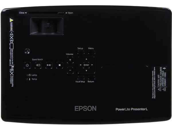 Proyector Epson Presenter L, Resolución de 960x540 (540p), Contraste 2000:1, 2,000 lúmenes, Reproductor de DVD Incorporado.