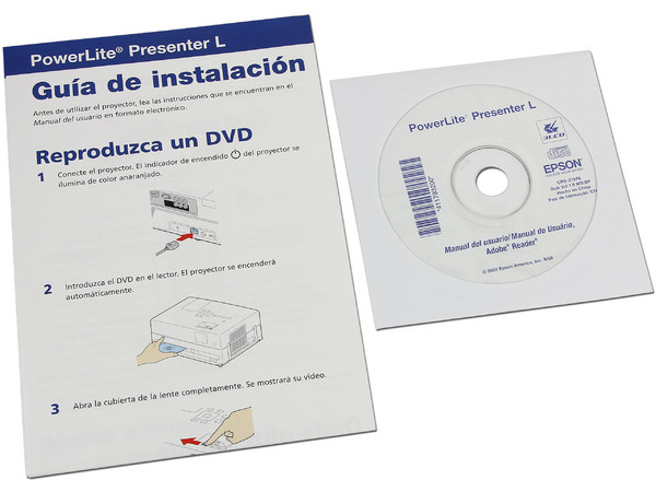 Proyector Epson Presenter L, Resolución de 960x540 (540p), Contraste 2000:1, 2,000 lúmenes, Reproductor de DVD Incorporado.