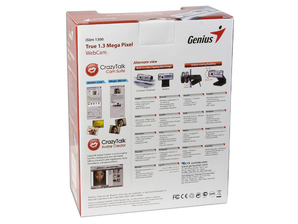 Cámara Web Genius iSlim 1300, Resolución 1.3MP, USB