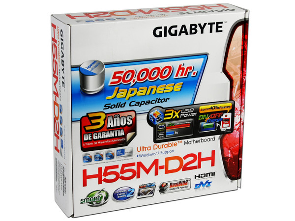 T. Madre Gigabyte GA-H55M-D2H, ChipSet Intel H55 Exp.,
Soporta: Core i7, Core i5 y Core i3 de Socket 1156,
Memoria: DDR3 2200+/1800/1600MHz, 16GB Max,
mATX, Ptos: 2xPCEx16, 2xPCI