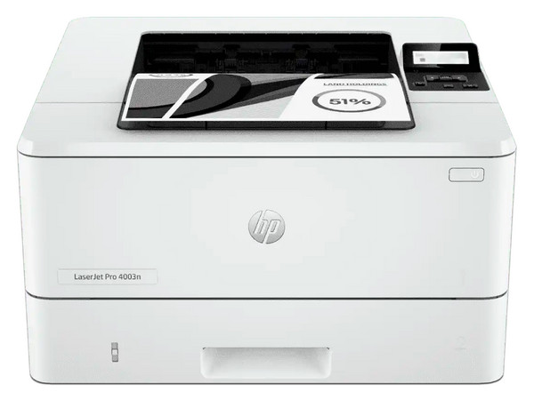 Impresora Láser Monocromática HP LaserJet Pro 4003n, 4800 x 600 dpi, hasta 42 ppm, Ethernet, USB. Color Blanco. (Caja abierta)