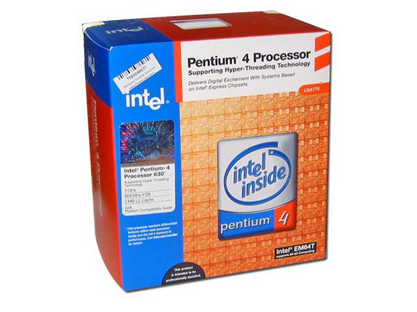 Procesador Intel Pentium 4 630 a 3.0 GHz, Solo para Socket LGA 775, BUS de 800MHz, 2MB en Cache L2, EM64T