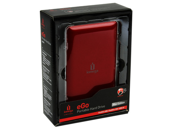 Disco Duro Portátil Iomega eGo Mac Edition de 500 GB, FireWire 800 / FireWire 400 / USB 2.0